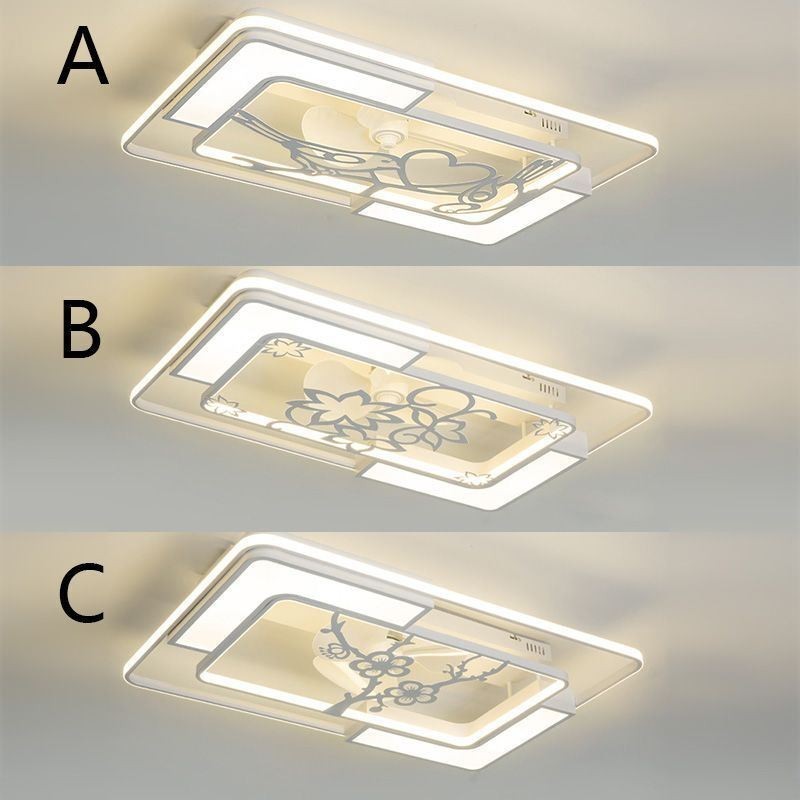 Moderné svietidlá s obdĺžnikovým stropným ventilátorom