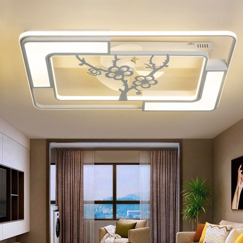 Moderné svietidlá s obdĺžnikovým stropným ventilátorom