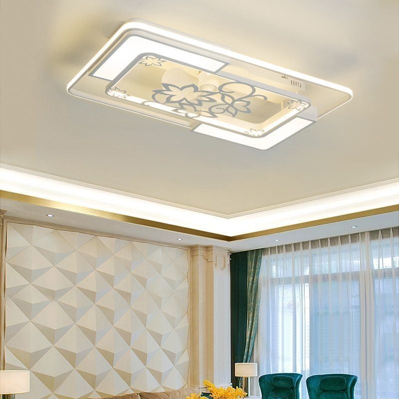 Moderné svietidlá s obdĺžnikovým stropným ventilátorom