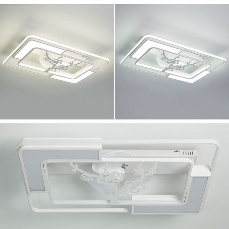 Moderné svietidlá s obdĺžnikovým stropným ventilátorom
