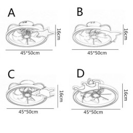 Kreatívna detská stropná lampa s farebným stropným ventilátorom