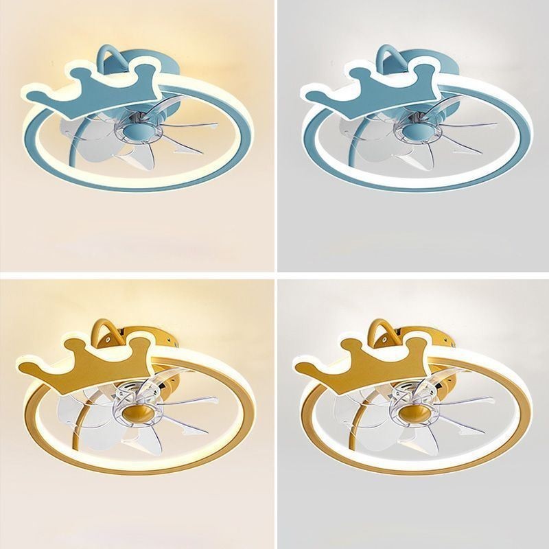 Kreatívna detská stropná lampa s farebným stropným ventilátorom