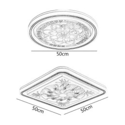 Inteligentný stropný ventilátor s ľahkou dekoráciou s plynulým stmievaním