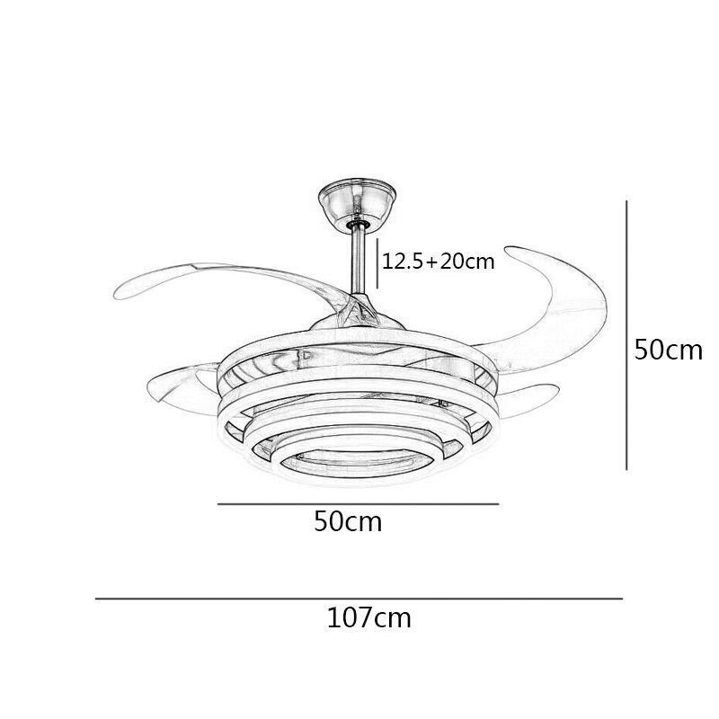 Kreatívny invertorový ventilátor Luster Ventilátor Svetlo