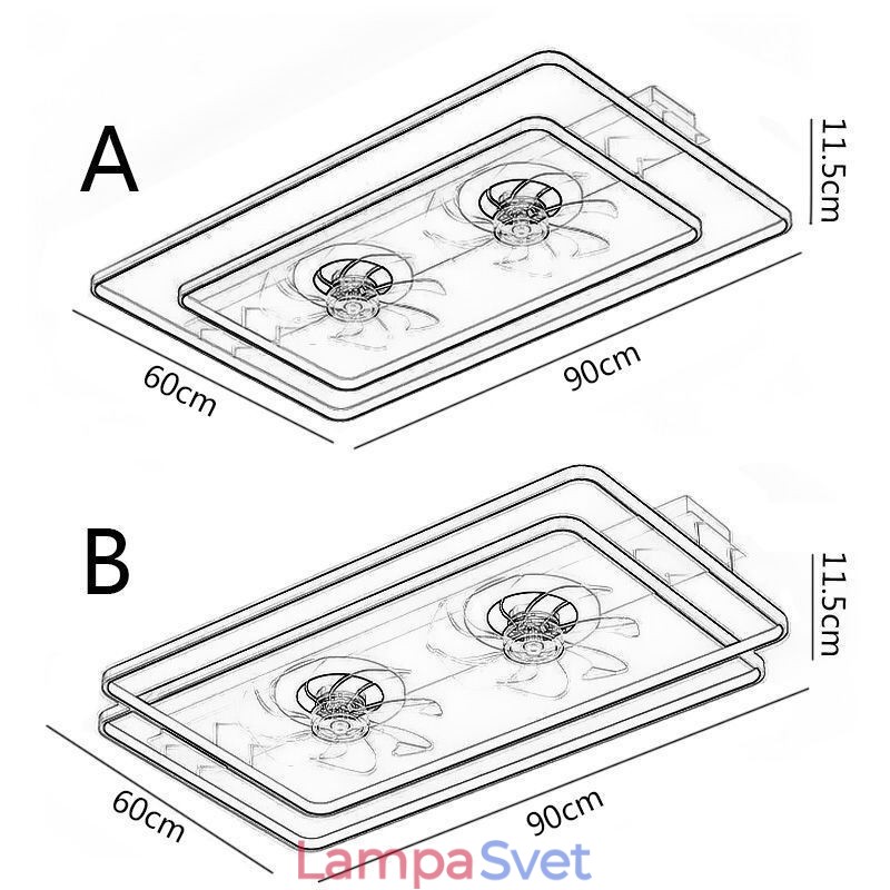 Moderný zapustený stropný ventilátor s diaľkovým ovládaním svetiel