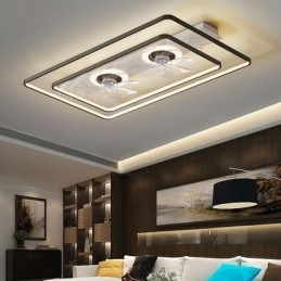 Moderný zapustený stropný ventilátor s diaľkovým ovládaním svetiel