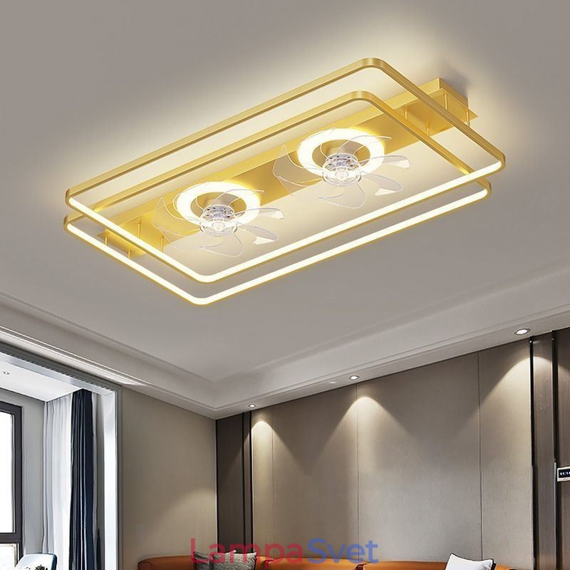 Moderný zapustený stropný ventilátor s diaľkovým ovládaním svetiel