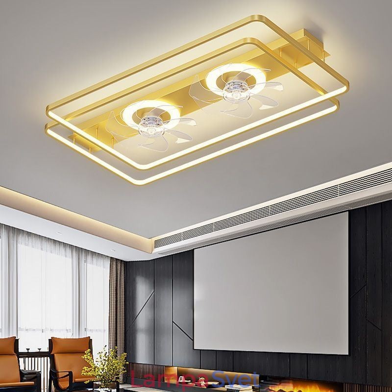 Moderný zapustený stropný ventilátor s diaľkovým ovládaním svetiel
