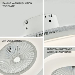 Trichromatické stmievanie stropného osvetlenia ventilátora 3-rýchlostné diaľkové ovládanie