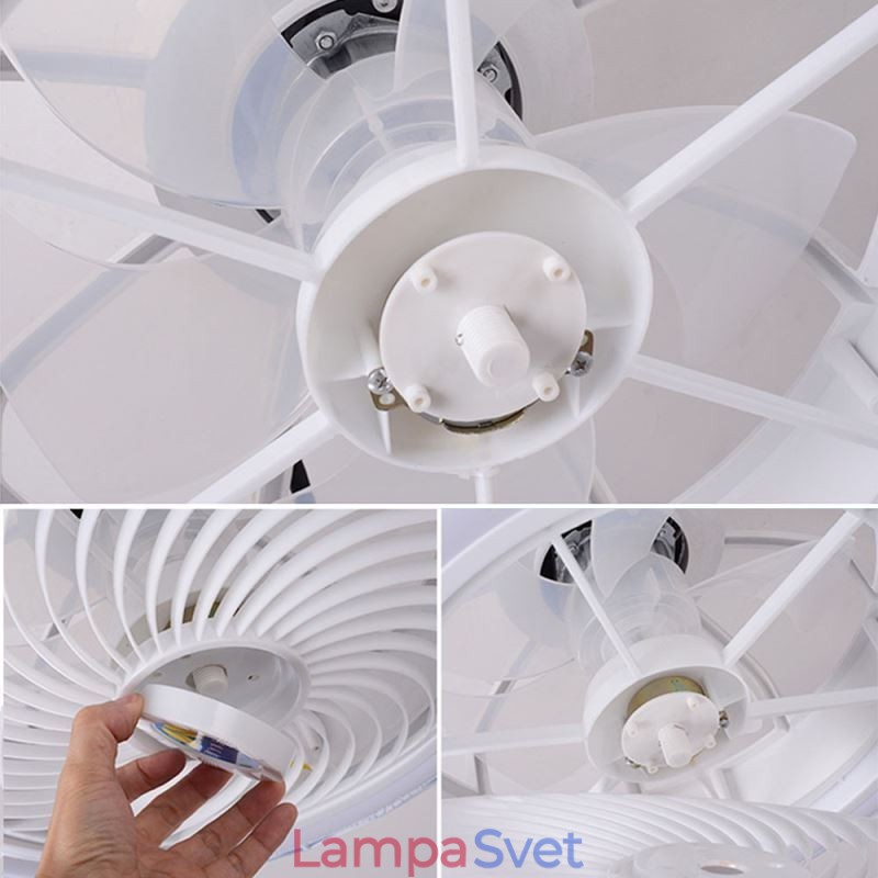 Stropné svietidlo s okrúhlym ventilátorom, 3 rýchlosti s diaľkovým ovládaním