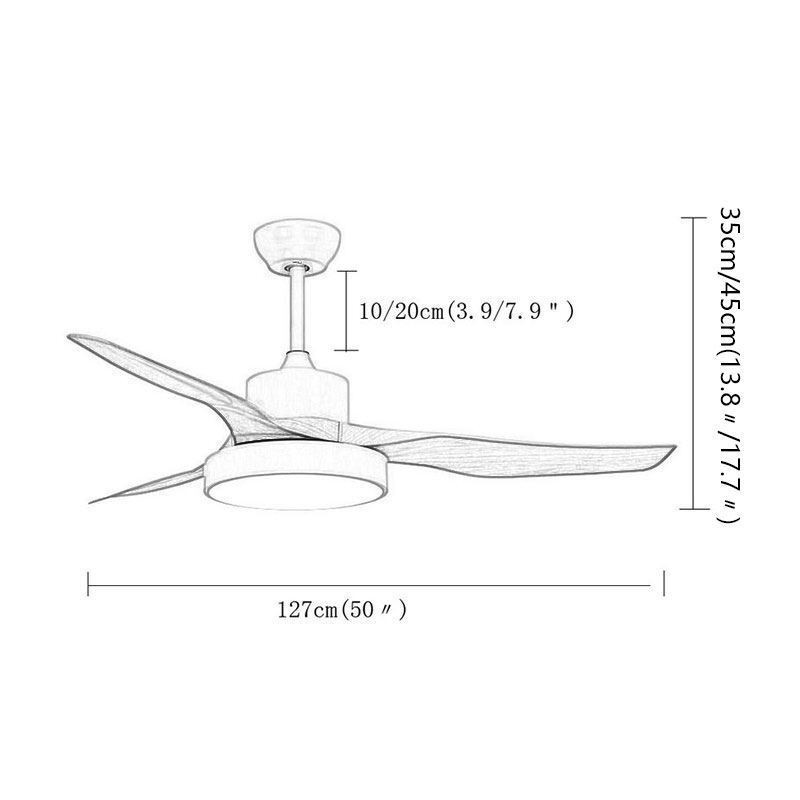Stropný ventilátor s 3 lopatkami na diaľkové ovládanie