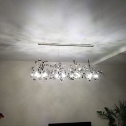 Moderný minimalistický luster z nehrdzavejúcej ocele