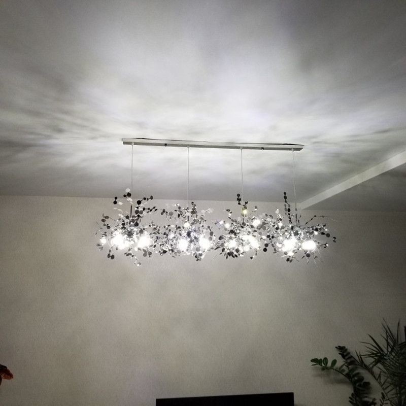 Moderný minimalistický luster z nehrdzavejúcej ocele