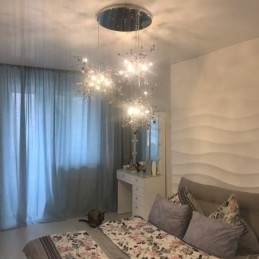 Flitrový luster Nerezové závesné osvetlenie Jedáleň