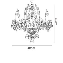 Európsky číry krištáľový luster zo skla Telo lampy 8 svetiel Stropná lampa so zlatým telom