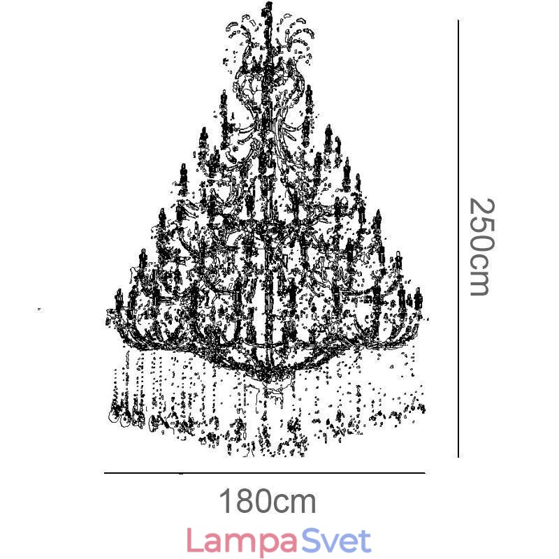 Luxusné krištáľové lustrové stropné svietidlo s 96 svetlami