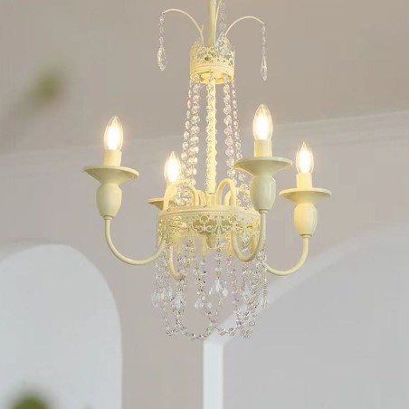 Nordic Crystal Luster Paint Craft Cream Stropné svietidlo Nordic Crystal Luster Paint Craft Cream Stropné svietidlo