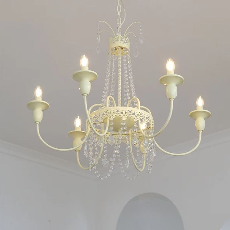 Nordic Crystal Luster Paint Craft Cream Stropné svietidlo