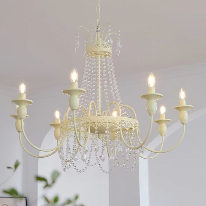Nordic Crystal Luster Paint Craft Cream Stropné svietidlo