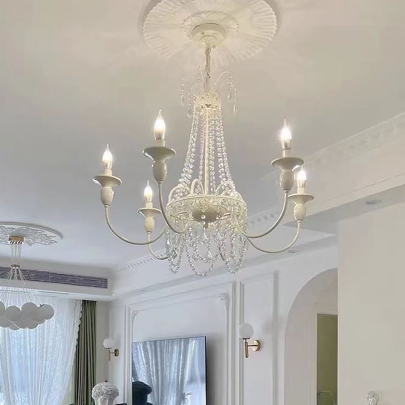 Nordic Crystal Luster Paint Craft Cream Stropné svietidlo