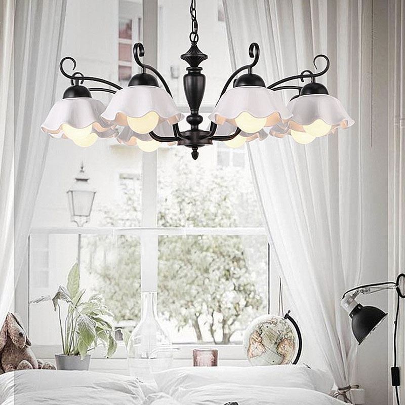 Severský železný prívesok Svetlý kvet Tvar Sklenená lampa Tienidlo Luster