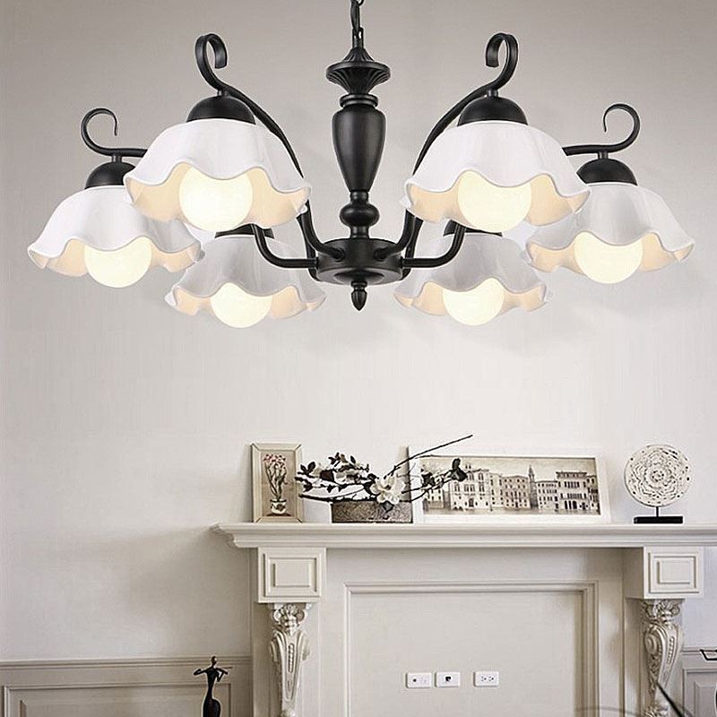 Severský železný prívesok Svetlý kvet Tvar Sklenená lampa Tienidlo Luster