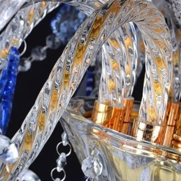 Európsky krištáľový luster Luxusný prívesok Svetlomodrý prívesok