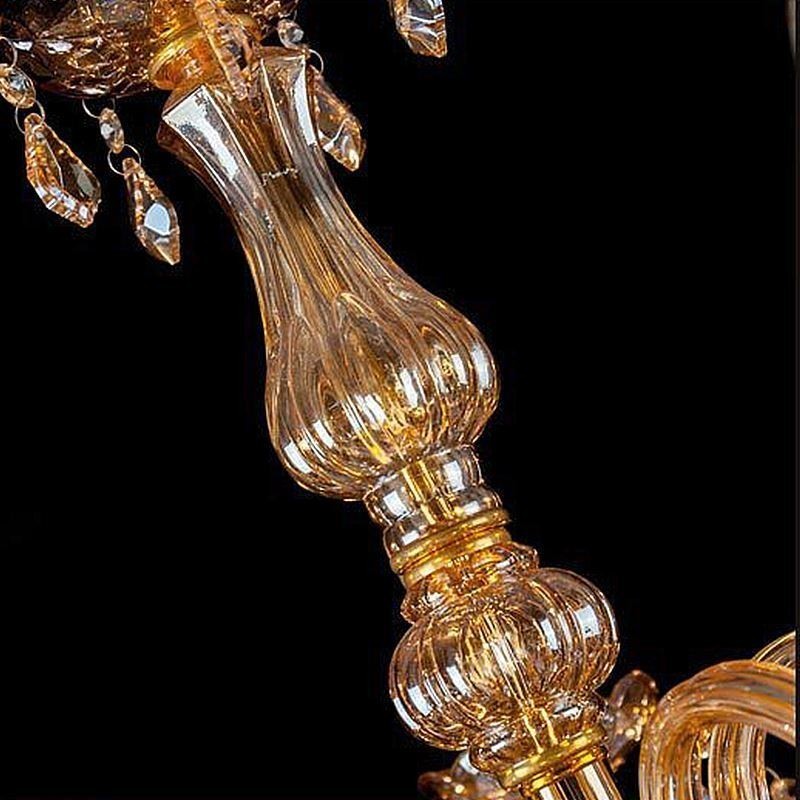 Európsky krištáľový luster Elegantný veľký závesný svetlý jantárový