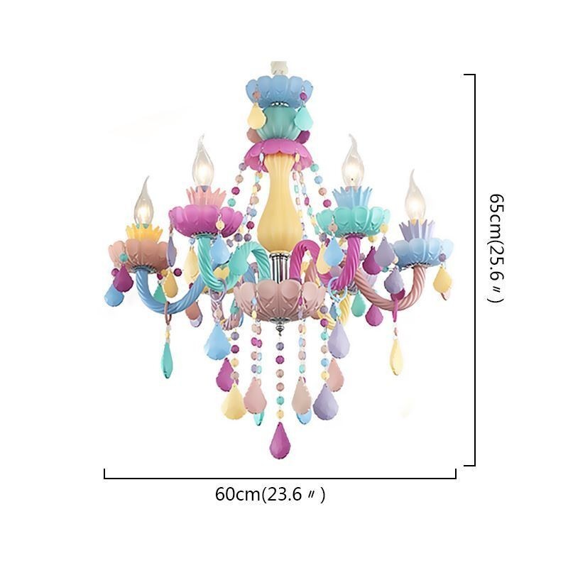 Európsky farebný krištáľový luster Macaron Pendant Light