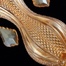 Európsky krištáľový luster Elegantné jantárové závesné svetlo