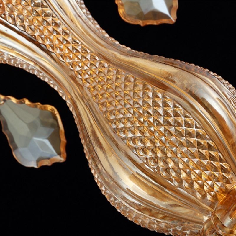 Európsky krištáľový luster Elegantné jantárové závesné svetlo