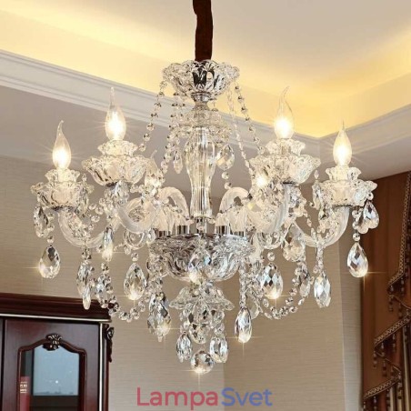 Luxusný krištáľový luster Európske elegantné závesné svietidlo Luxusný krištáľový luster Európske elegantné závesné svietidlo