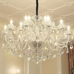 Luxusný krištáľový luster Európske elegantné závesné svietidlo
