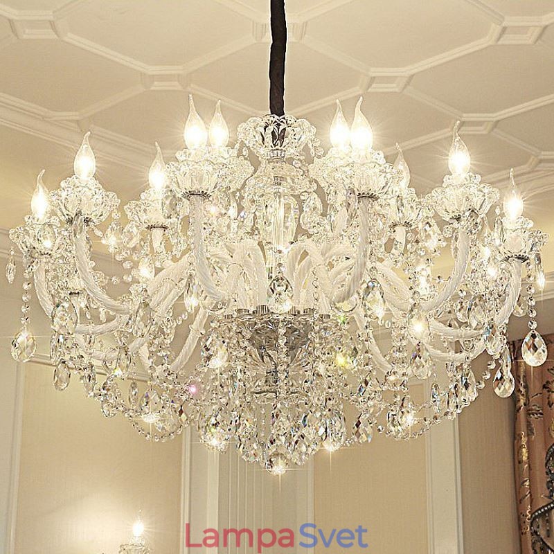 Luxusný krištáľový luster Európske elegantné závesné svietidlo