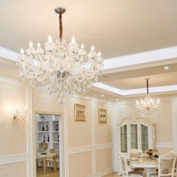 Luxusný krištáľový luster Európske elegantné závesné svietidlo