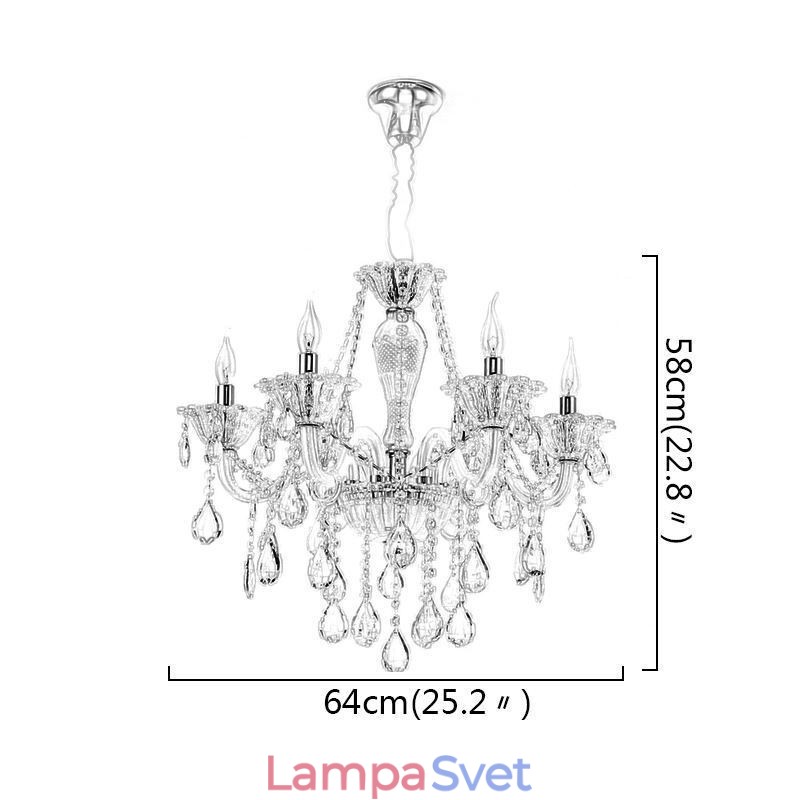 Európsky krištáľový luster Elegantné závesné svietidlo