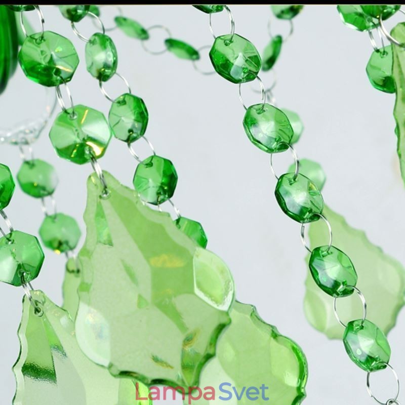 Jedinečný krištáľový luster v európskom štýle so zeleným závesným svietidlom