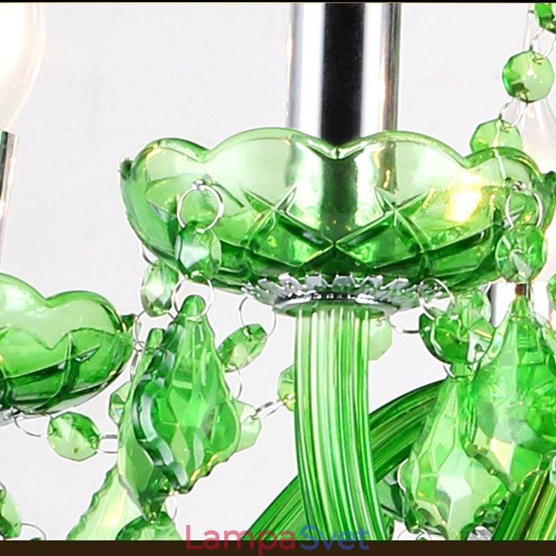 Jedinečný krištáľový luster v európskom štýle so zeleným závesným svietidlom