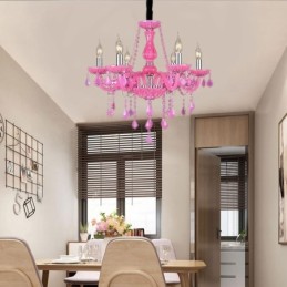 Krištáľový luster v európskom štýle Ružový prívesok Light Romantický