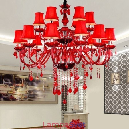 Krištáľový luster European Red Color Závesné svetlo Krištáľový luster European Red Color Závesné svetlo