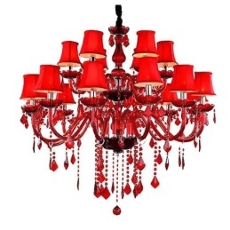 Krištáľový luster European Red Color Závesné svetlo
