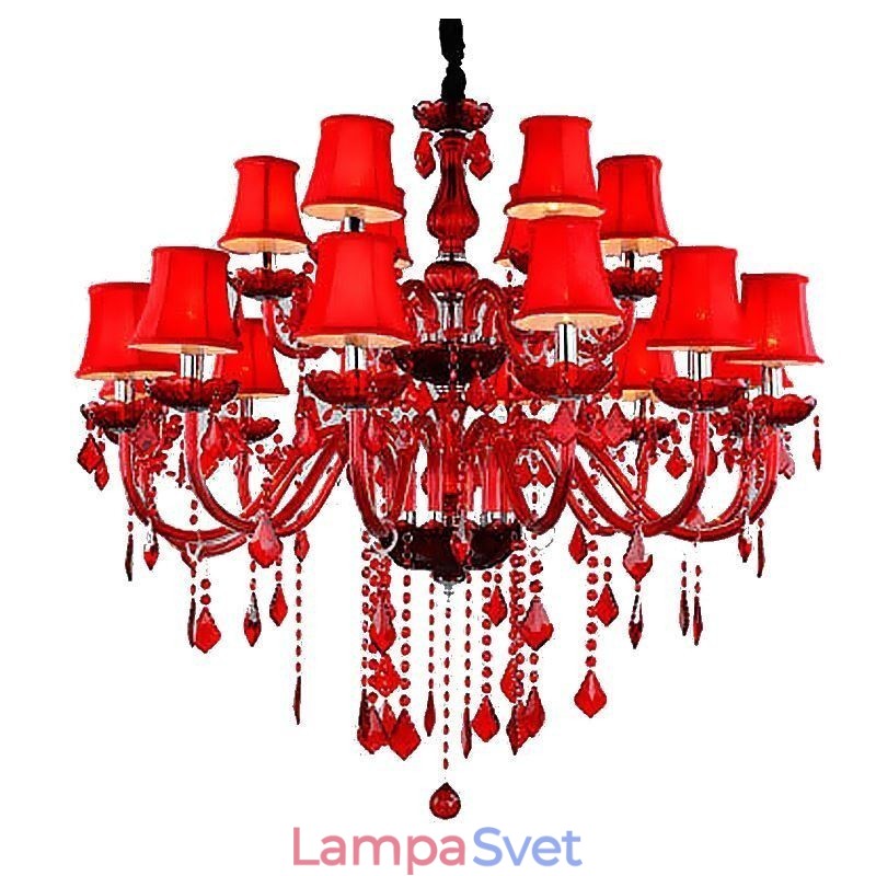 Krištáľový luster European Red Color Závesné svetlo