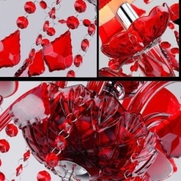 Krištáľový luster European Red Color Závesné svetlo