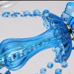 Elegantný krištáľový luster Európske modré závesné svetlo