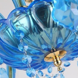 Elegantný krištáľový luster Európske modré závesné svetlo