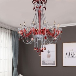 Európsky krištáľový luster Elegantné závesné svietidlo