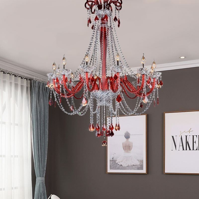 Európsky krištáľový luster Elegantné závesné svietidlo