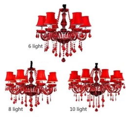 Luxusný krištáľový luster European Red Color Závesné svetlo