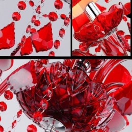 Luxusný krištáľový luster European Red Color Závesné svetlo