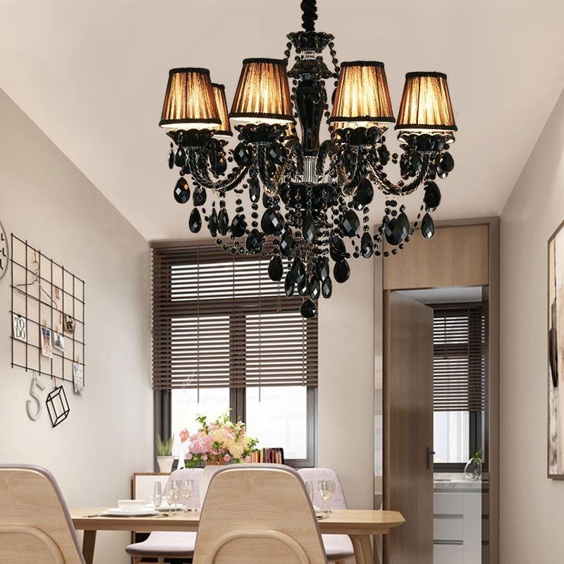 Luxusný krištáľový luster European Black 10 Lights